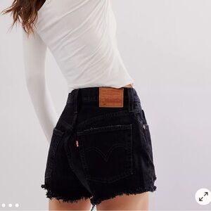 Levi’s 501 High-Rise Black Denim Mini Shorts